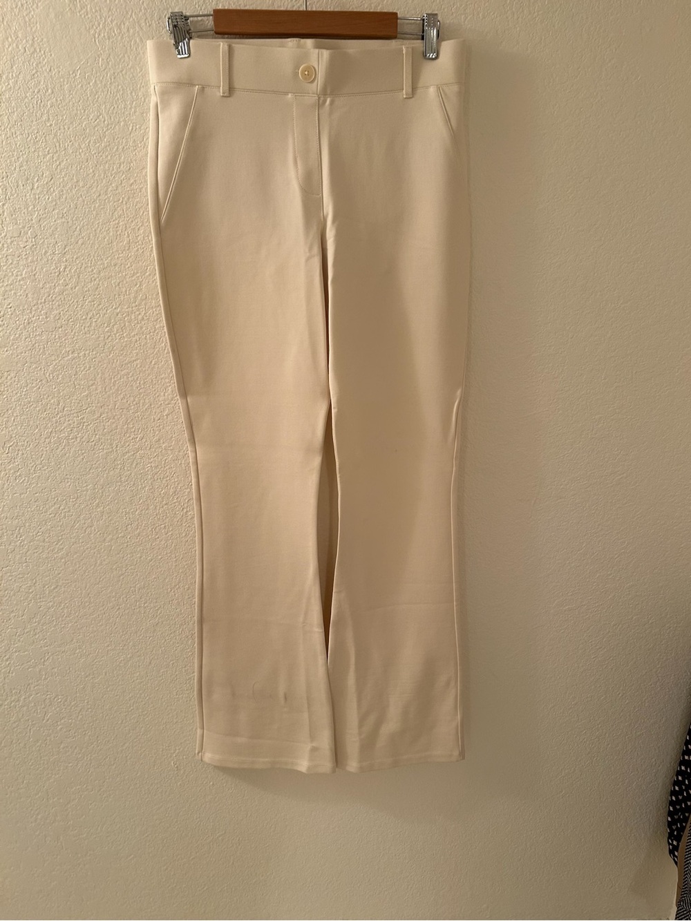 Betabrand Cream Pull-On Dress Pants